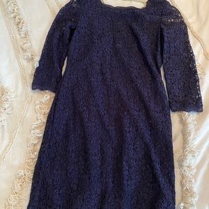 Adrianna Papell navy lace cocktail dress